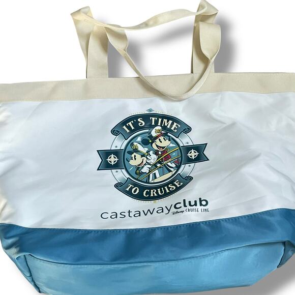 Disney Cruise Line Castaway Club Tote Bag Time To Cruise Full Zip Pocket Mickey - Picture 6 of 11